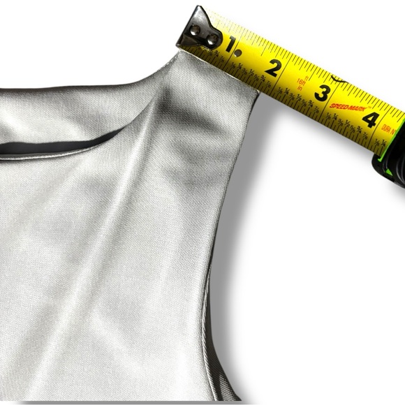 New York & Company Elegant Sleeveless Light Gray Knee Length A-line Mini Dress - Picture 11 of 15